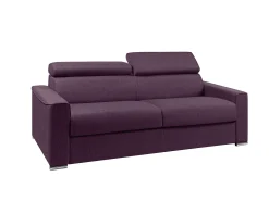 New Vente-unique Sofá cama 4 lugares colchão de 22 cm tecido cinzento VIZIR Violeta