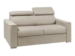 Sofá|Vente-unique Sofá cama 2 lugares colchão de 14 cm tecido VIZIR Bege