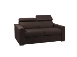 Sofá|Vente-unique Sofá cama 2 lugares colchão de 22 cm tecido Castanho VIZIR Castanho chocolate
