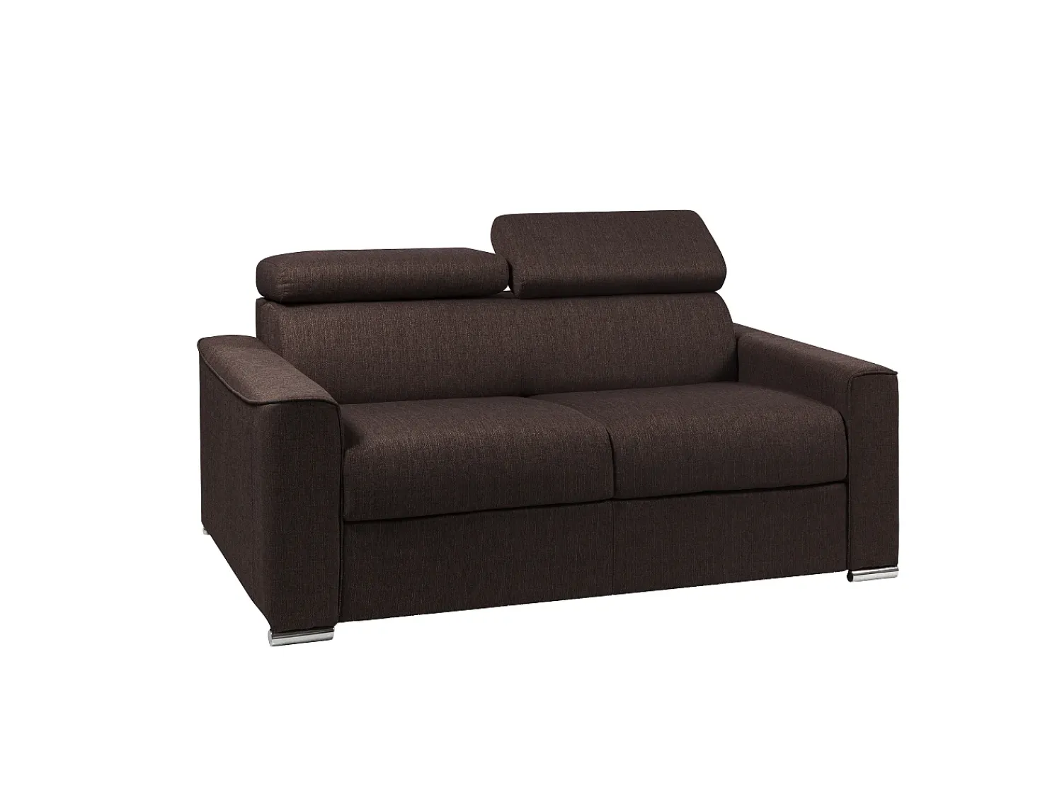 Sofá|Vente-unique Sofá cama 2 lugares colchão de 22 cm tecido Castanho VIZIR Castanho chocolate