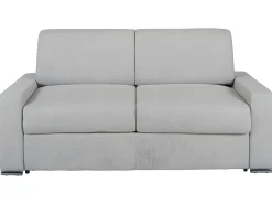 Clearance Vente-unique Sofá cama 3 lugares colchão de 18 cm tecido CALITO Cinzento