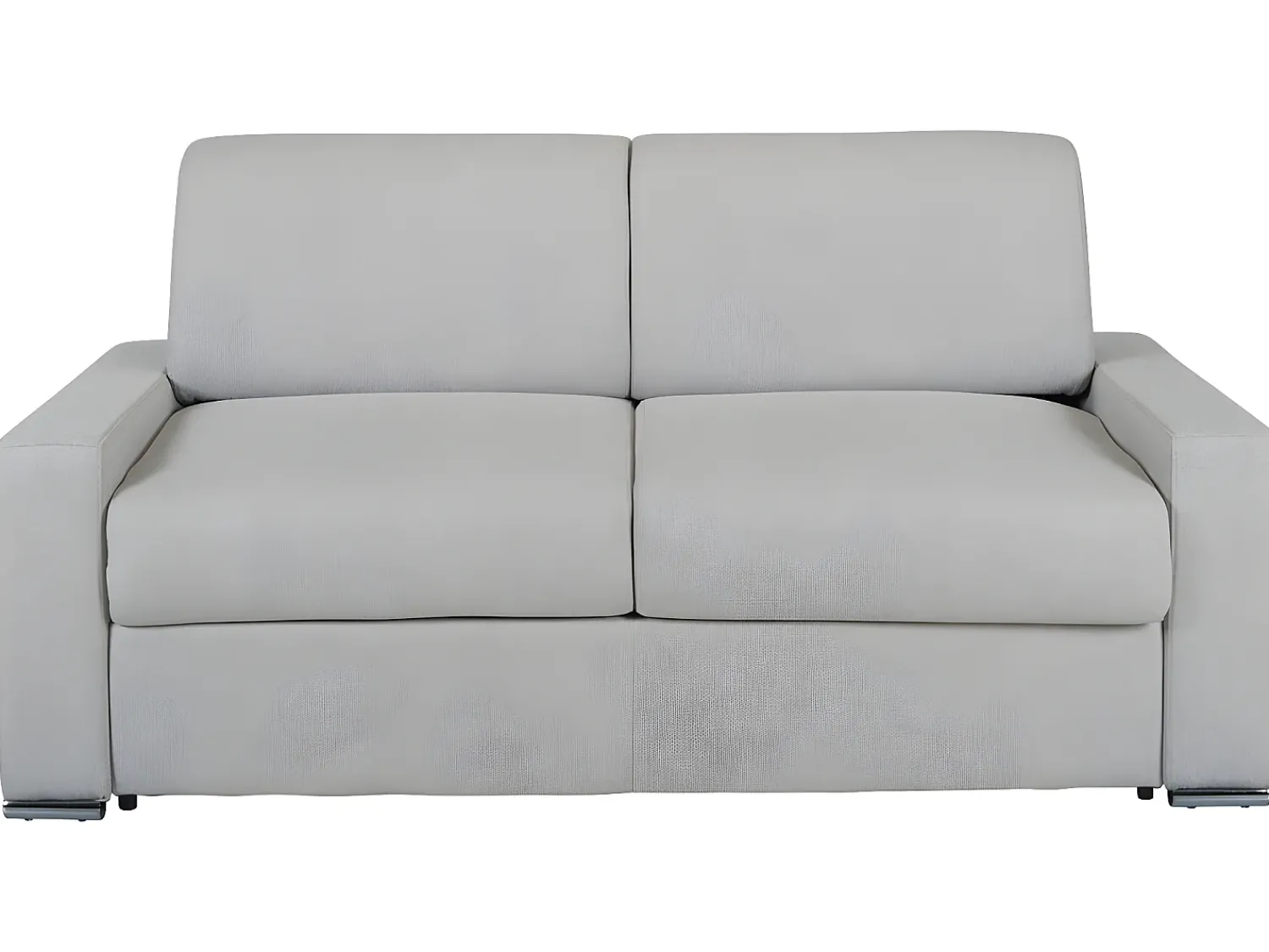 Clearance Vente-unique Sofá cama 3 lugares colchão de 18 cm tecido CALITO Cinzento