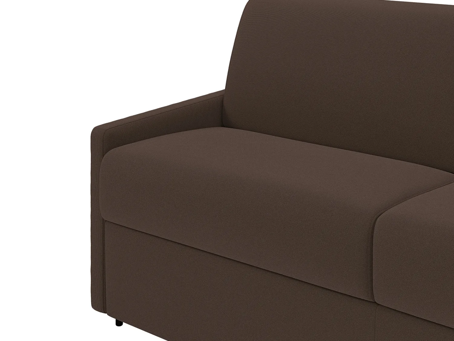 Sofá|Vente-unique Sofá cama 3 lugares colchão de 22 cm tecido cinzento CALIFE Castanho