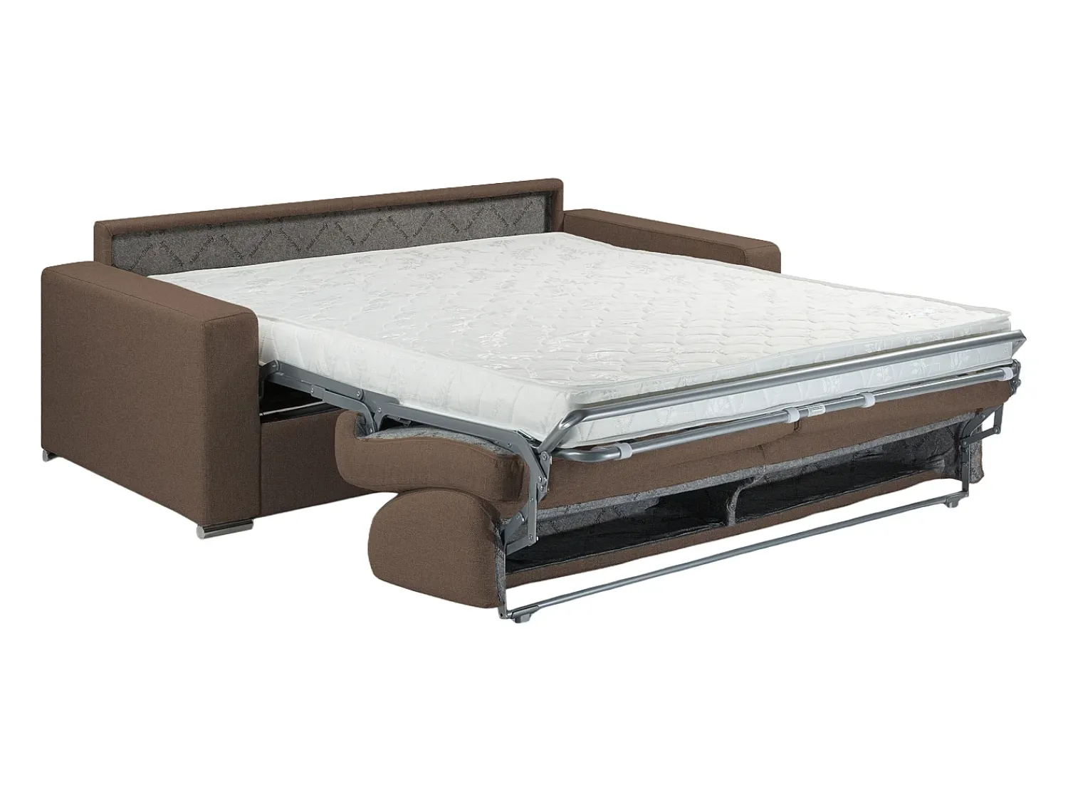 Sofá|Vente-unique Sofá cama 4 lugares colchão de 14 cm tecido Castanho CALITO Castanho chocolate