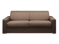 Sofá|Vente-unique Sofá cama 4 lugares colchão de 14 cm tecido Castanho CALITO Castanho chocolate
