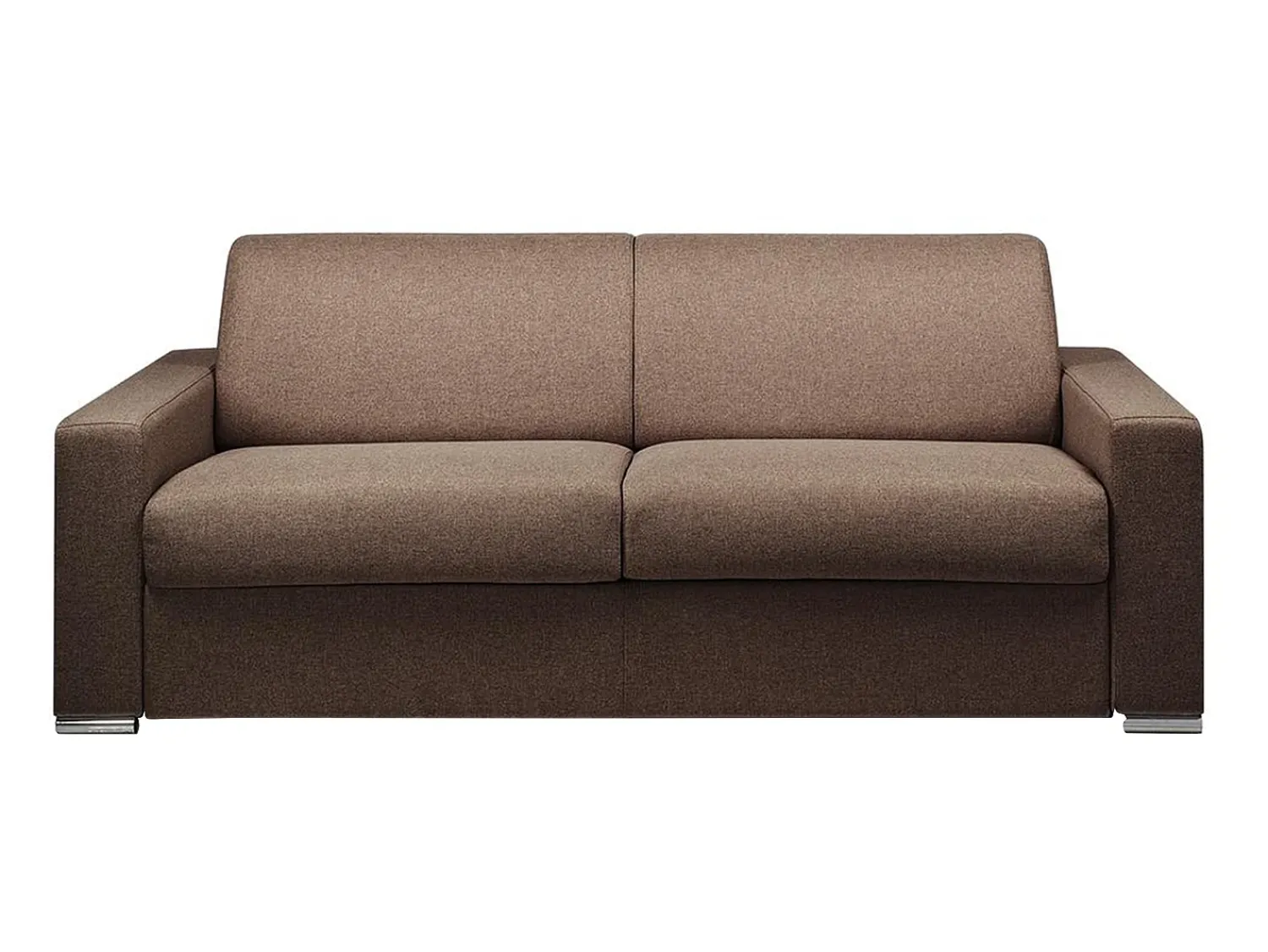 Sofá|Vente-unique Sofá cama 4 lugares colchão de 14 cm tecido Castanho CALITO Castanho chocolate
