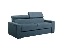 Vente-unique Sofá cama 3 lugares colchão de 22 cm tecido cinzento VIZIR^ Sofá