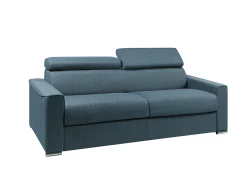 Vente-unique Sofá cama 4 lugares colchão de 22 cm tecido cinzento VIZIR^ Sofá