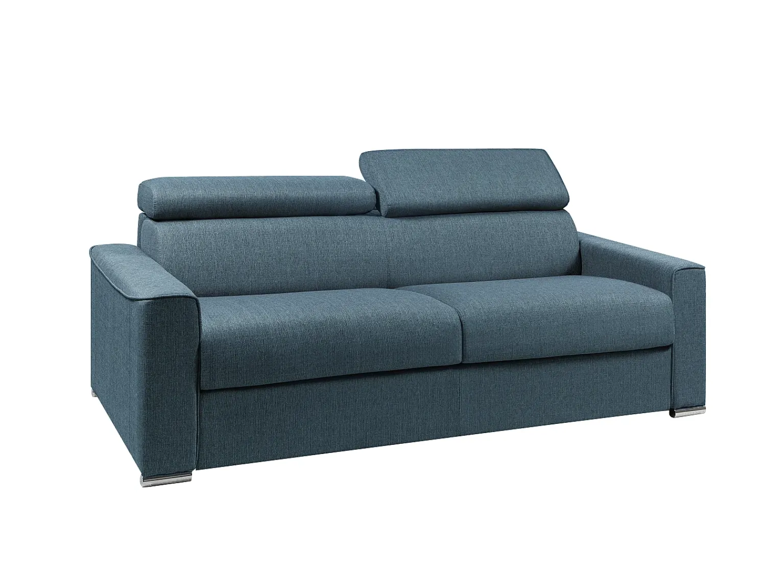 Vente-unique Sofá cama 4 lugares colchão de 22 cm tecido cinzento VIZIR^ Sofá