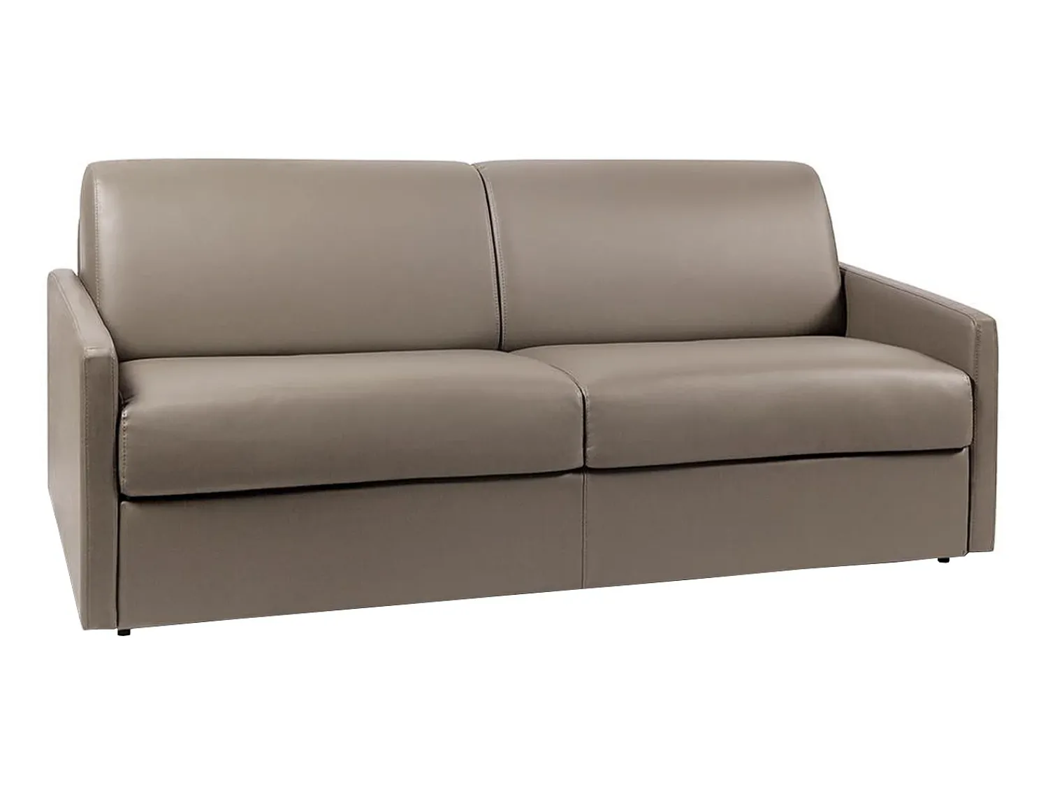 Vente-unique Sofá cama 4 lugares colchão de 22 cm pele sintética toupeira CALIFE^ Sofá