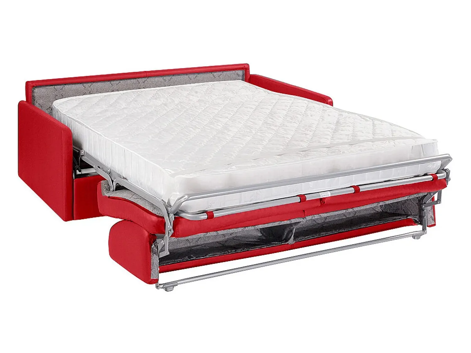 Sofá|Vente-unique Sofá cama 4 lugares colchão de 18 cm pele sintética vermelha CALIFE Vermelho