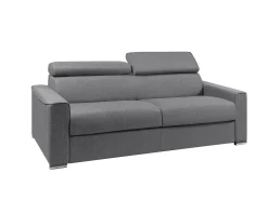 Sofá|Vente-unique Sofá cama 4 lugares colchão de 22 cm tecido VIZIR Cinzento