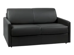 Discount Vente-unique Sofá cama 2 lugares colchão de 14 cm pele sintética preta CALIFE Preto