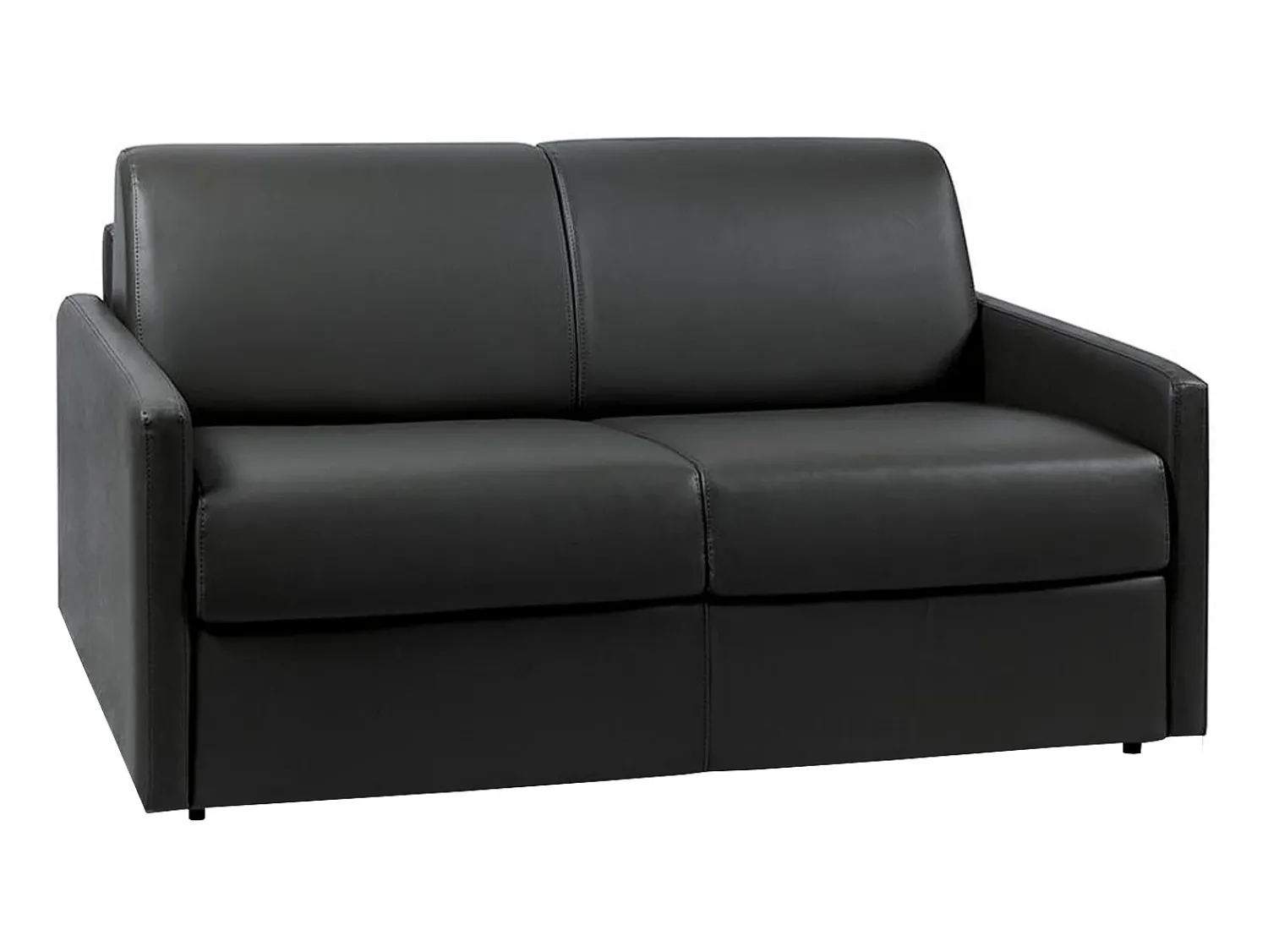 Discount Vente-unique Sofá cama 2 lugares colchão de 14 cm pele sintética preta CALIFE Preto