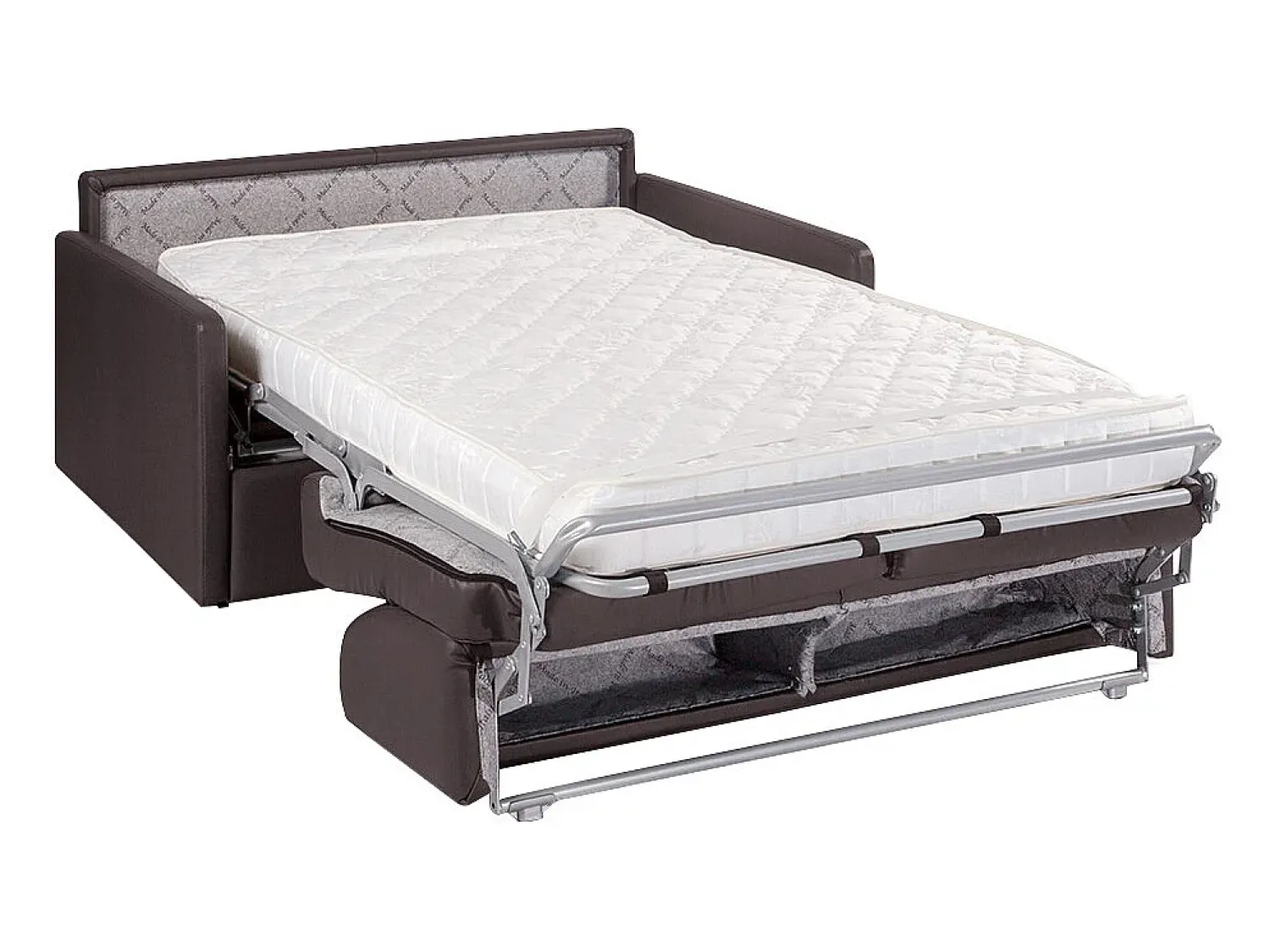 Discount Vente-unique Sofá cama 2 lugares colchão de 14 cm pele sintética preta CALIFE Preto