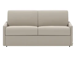 Discount Vente-unique Sofá cama 3 lugares colchão de 22 cm tecido cinzento CALIFE Bege