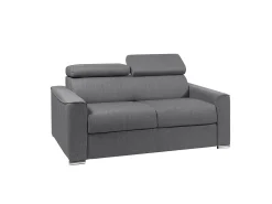 Outlet Vente-unique Sofá cama 2 lugares colchão de 22 cm tecido VIZIR Cinzento