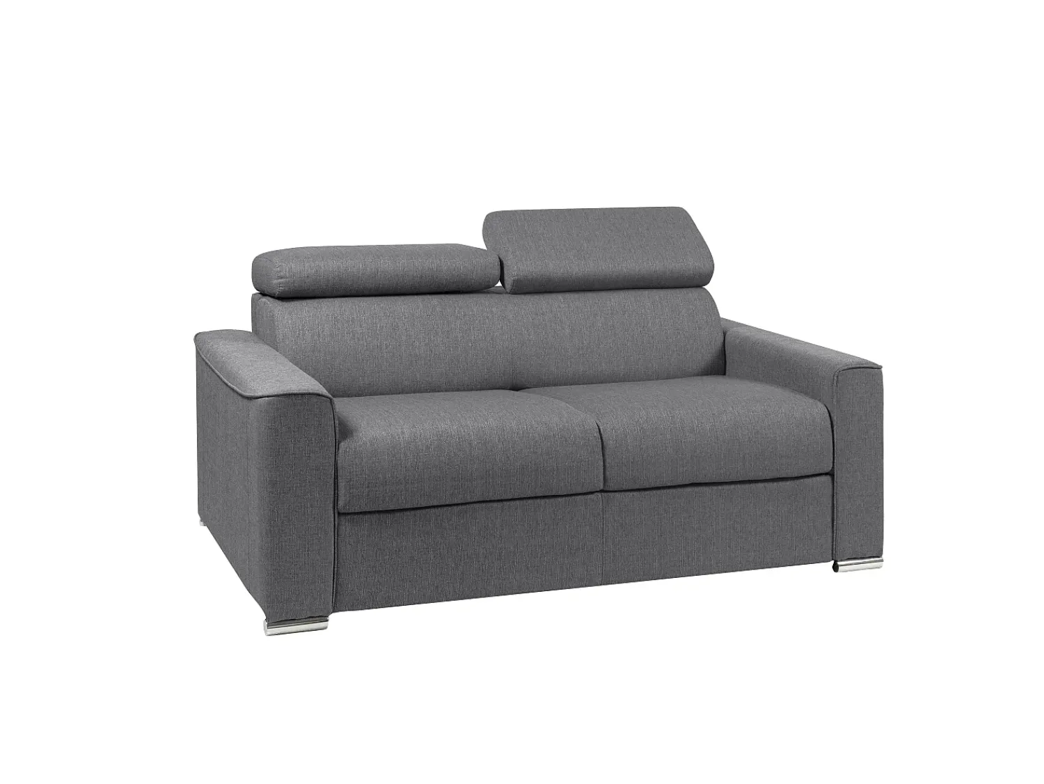 Outlet Vente-unique Sofá cama 2 lugares colchão de 22 cm tecido VIZIR Cinzento