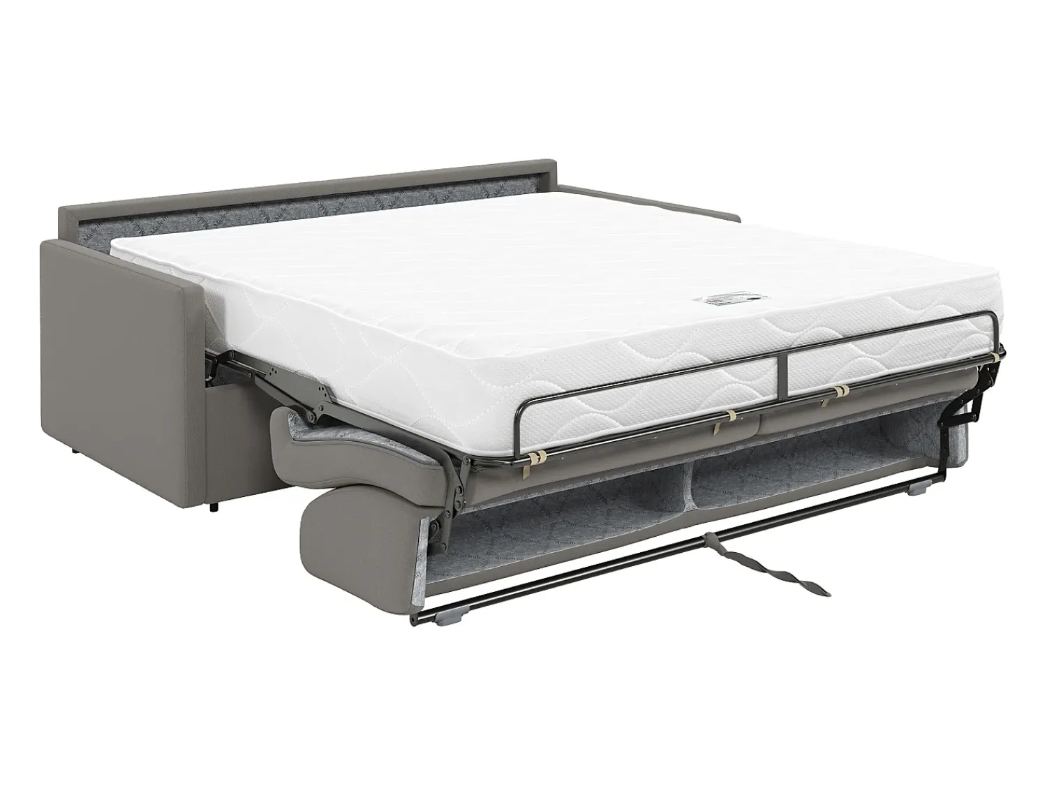 Sofá|Vente-unique Sofá cama 3 lugares colchão de 22 cm tecido cinzento CALIFE Cinzento claro