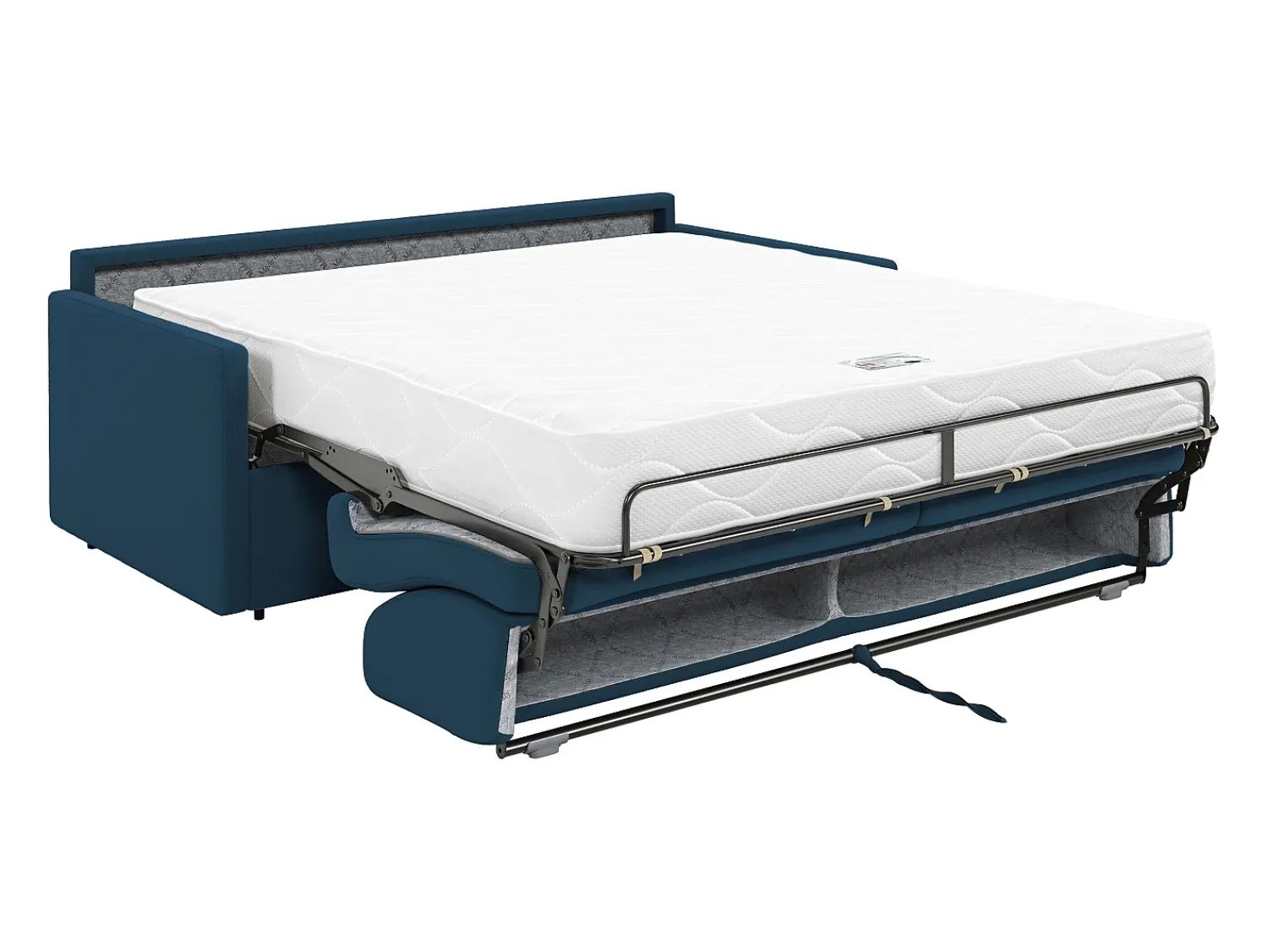 Vente-unique Sofá cama 4 lugares colchão de 22 cm tecido cinzento CALIFE^ Sofá
