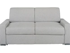 Sofá*Vente-unique Sofá cama 3 lugares colchão de 14 cm tecido CALITO Cinzento