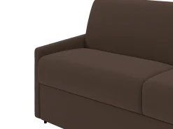 Vente-unique Sofá cama 4 lugares colchão de 22 cm tecido cinzento CALIFE^ Sofá