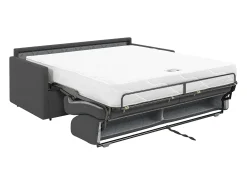 Sofá|Vente-unique Sofá cama 4 lugares colchão de 22 cm tecido CALIFE Cinzento