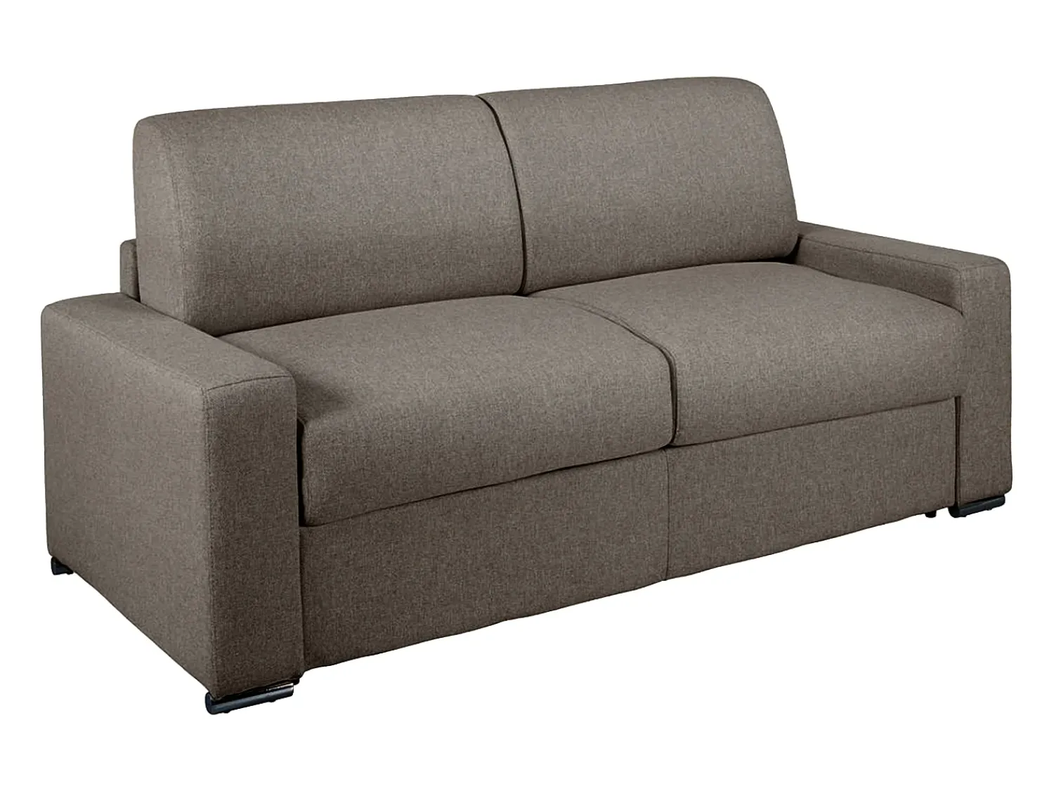 Vente-unique Sofá cama 3 lugares colchão de 22 cm tecido cinzento escuro CALITO^ Sofá