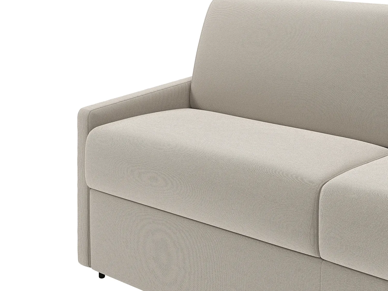 Sofá*Vente-unique Sofá cama 4 lugares colchão de 22 cm tecido cinzento CALIFE Bege