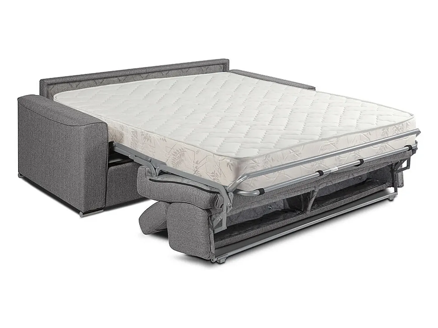 Best Vente-unique Sofá cama 2 lugares colchão de 18 cm tecido VIZIR Bege