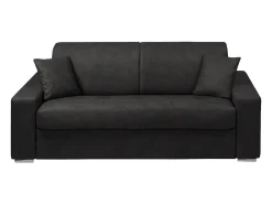 Sofá|Vente-unique Sofá cama 3 lugares em tecido Cinzento escuro colchão de 22 cm EMIR Cinza antracite