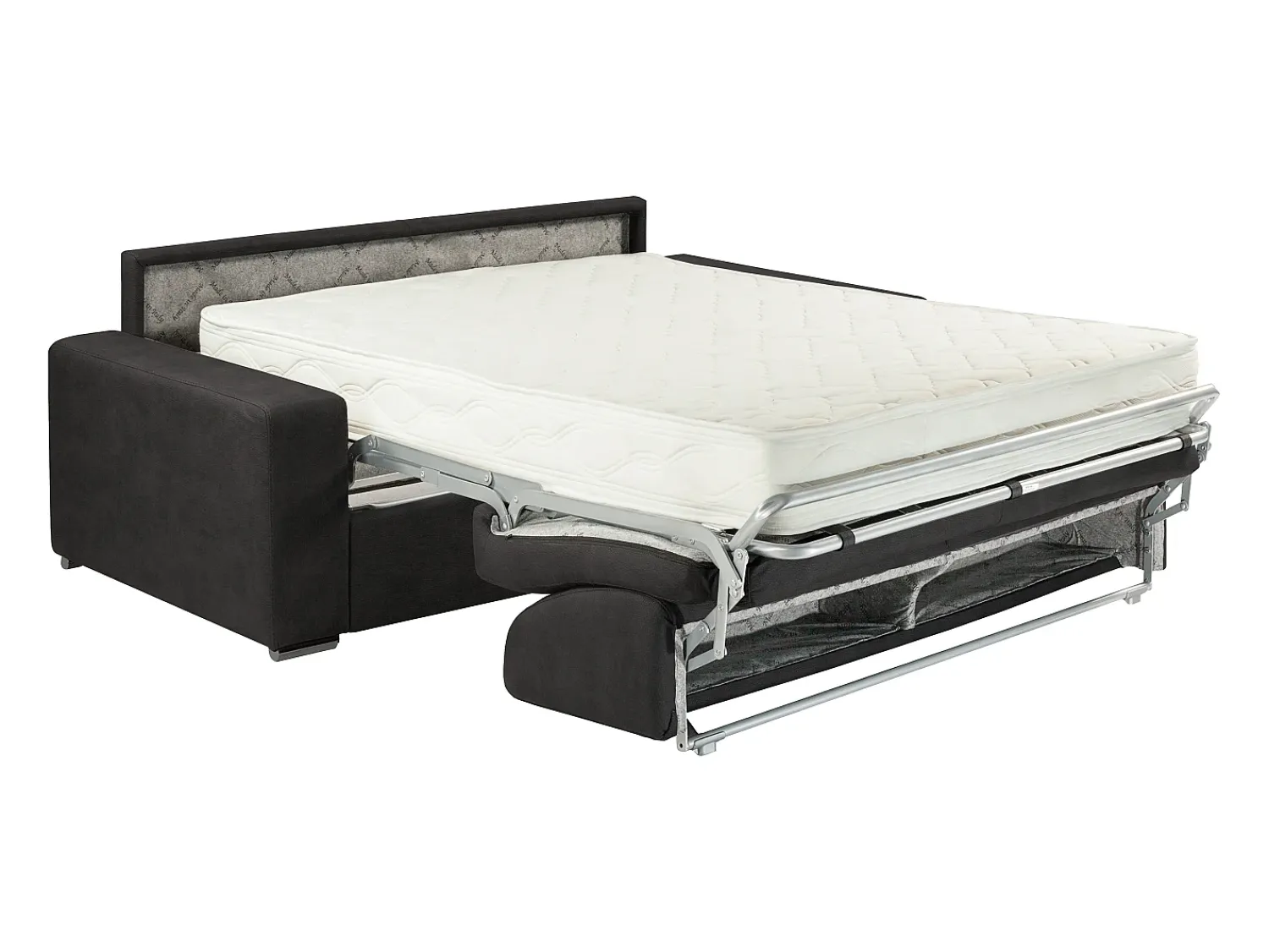 Sofá|Vente-unique Sofá cama 3 lugares em tecido Cinzento escuro colchão de 22 cm EMIR Cinza antracite
