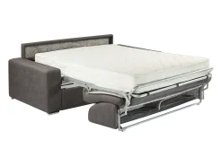 Vente-unique Sofá cama 4 lugares em tecido colchão de 22 cm EMIR Cinzento