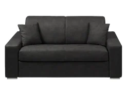 Sofá|Vente-unique Sofá cama 2 lugares em tecido Cinzento escuro colchão de 18 cm EMIR Cinza antracite