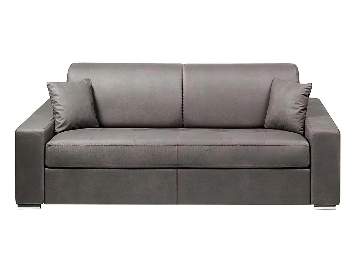 Hot Vente-unique Sofá cama 4 lugares em tecido colchão de 14 cm EMIR Cinzento