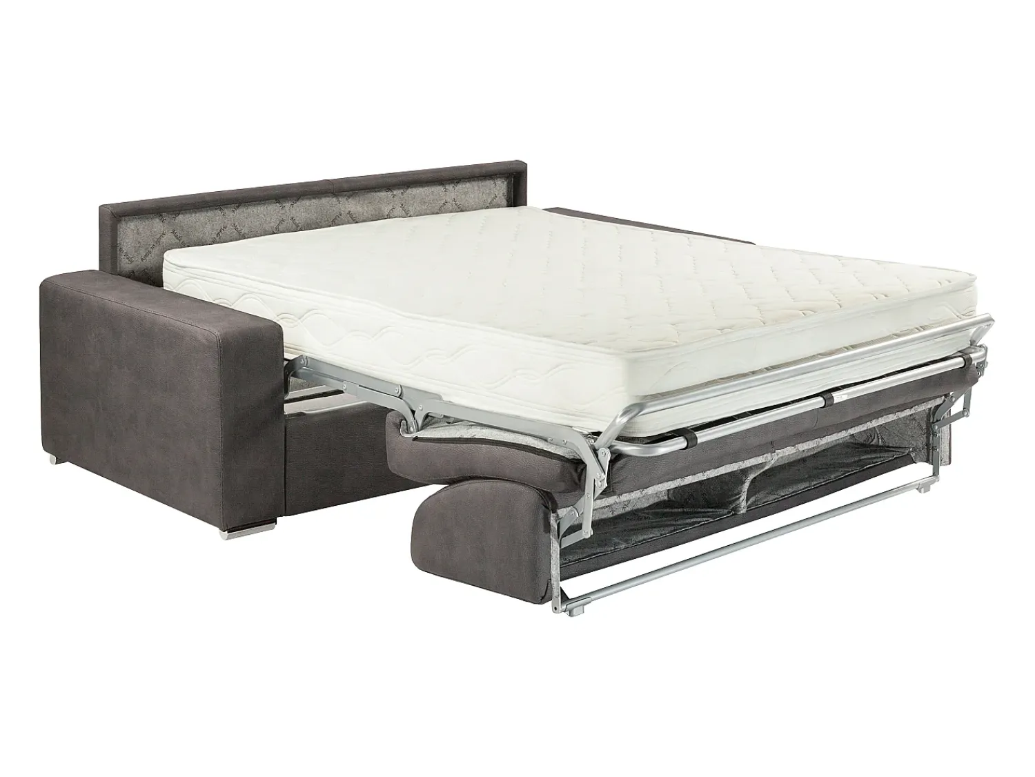 Hot Vente-unique Sofá cama 3 lugares em tecido colchão de 22 cm EMIR Cinzento