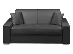 Vente-unique Sofá cama 2 lugares pele sintética colchão de 22 cm EMIR^ Sofá
