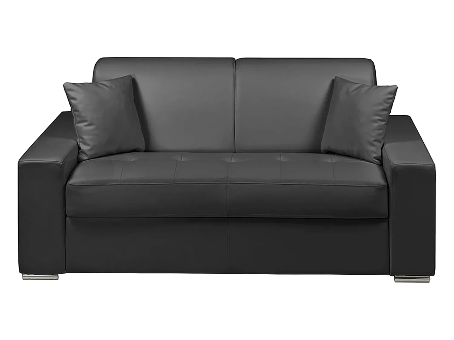 Vente-unique Sofá cama 2 lugares pele sintética colchão de 18cm EMIR^ Sofá