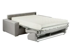 Sofá*Vente-unique Sofá cama 4 lugares pele sintética colchão de 22 cm EMIR Vermelho