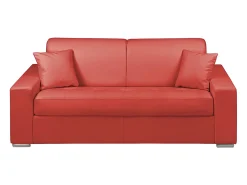Vente-unique Sofá cama 2 lugares pele sintética colchão de 18 cm EMIR^ Sofá
