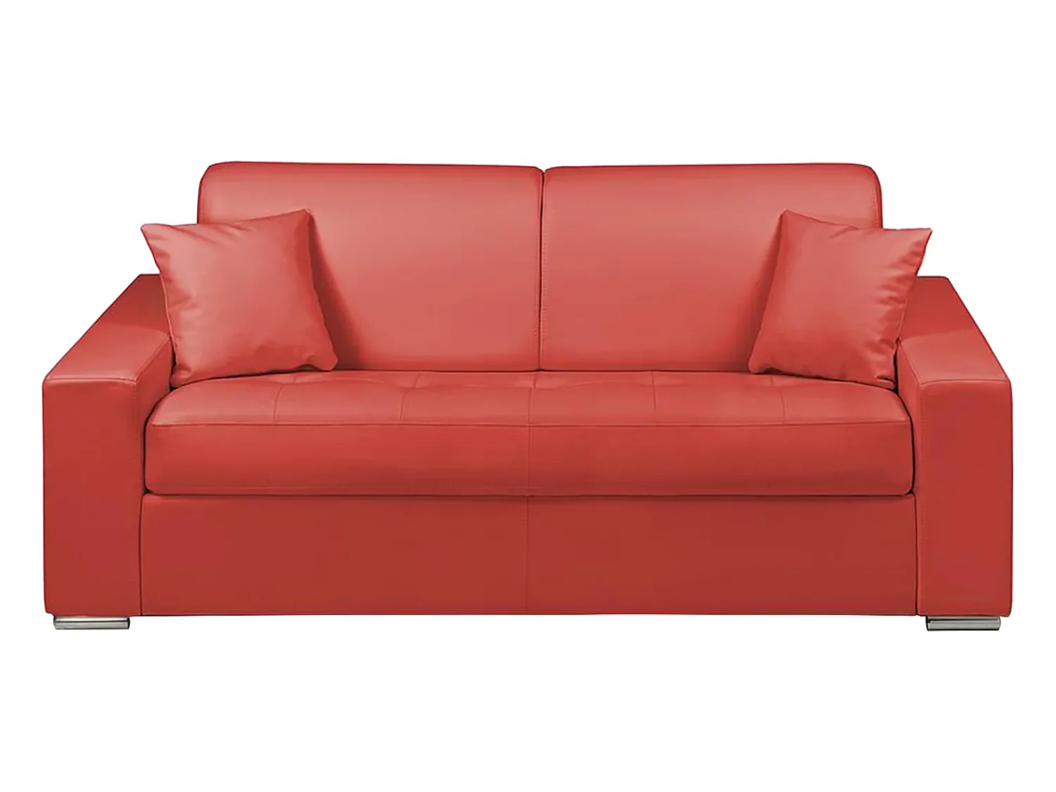 Vente-unique Sofá cama 2 lugares pele sintética colchão de 18 cm EMIR^ Sofá