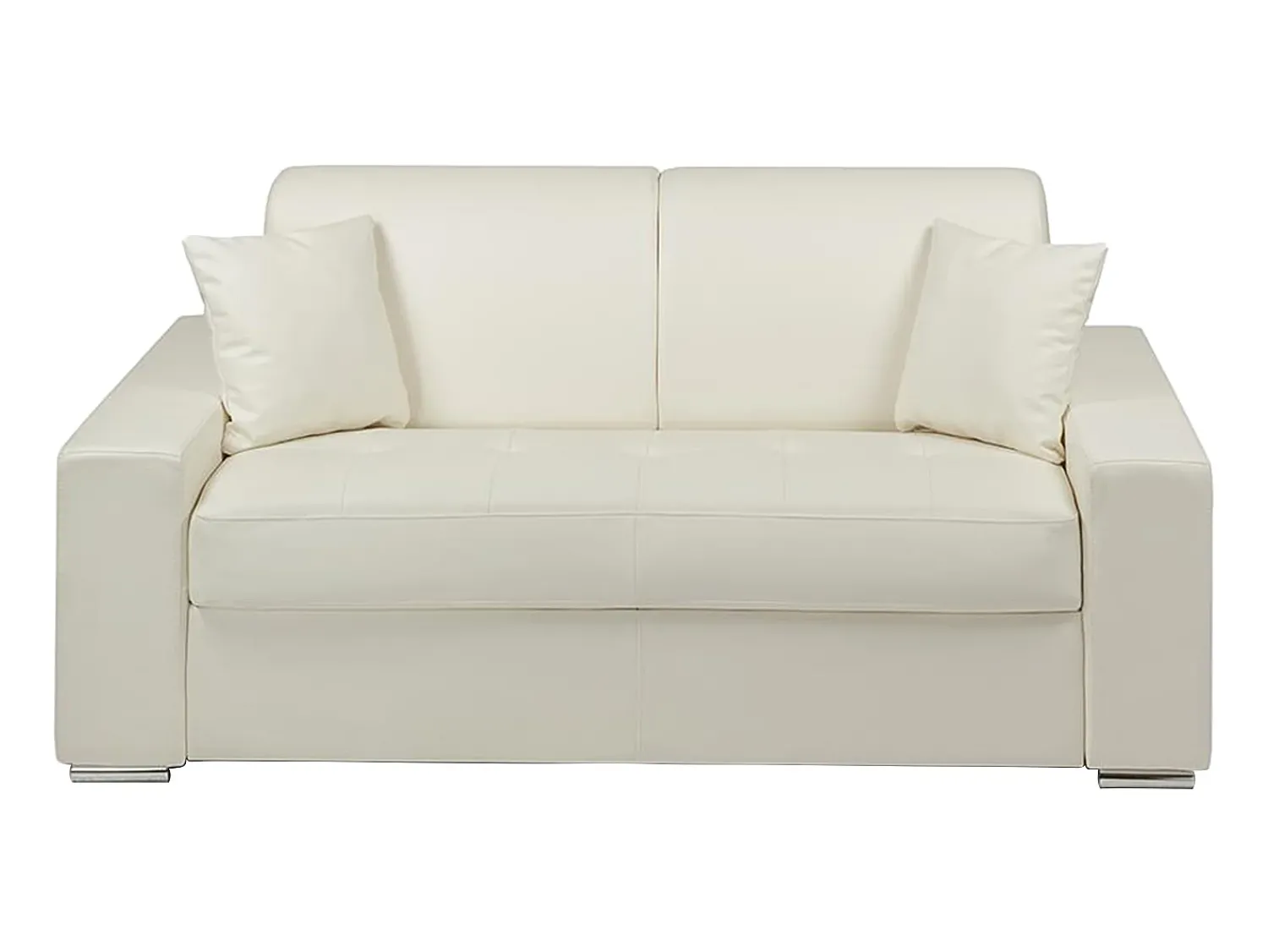 Sale Vente-unique Sofá cama 2 lugares pele sintética colchão de 22 cm EMIR Branco