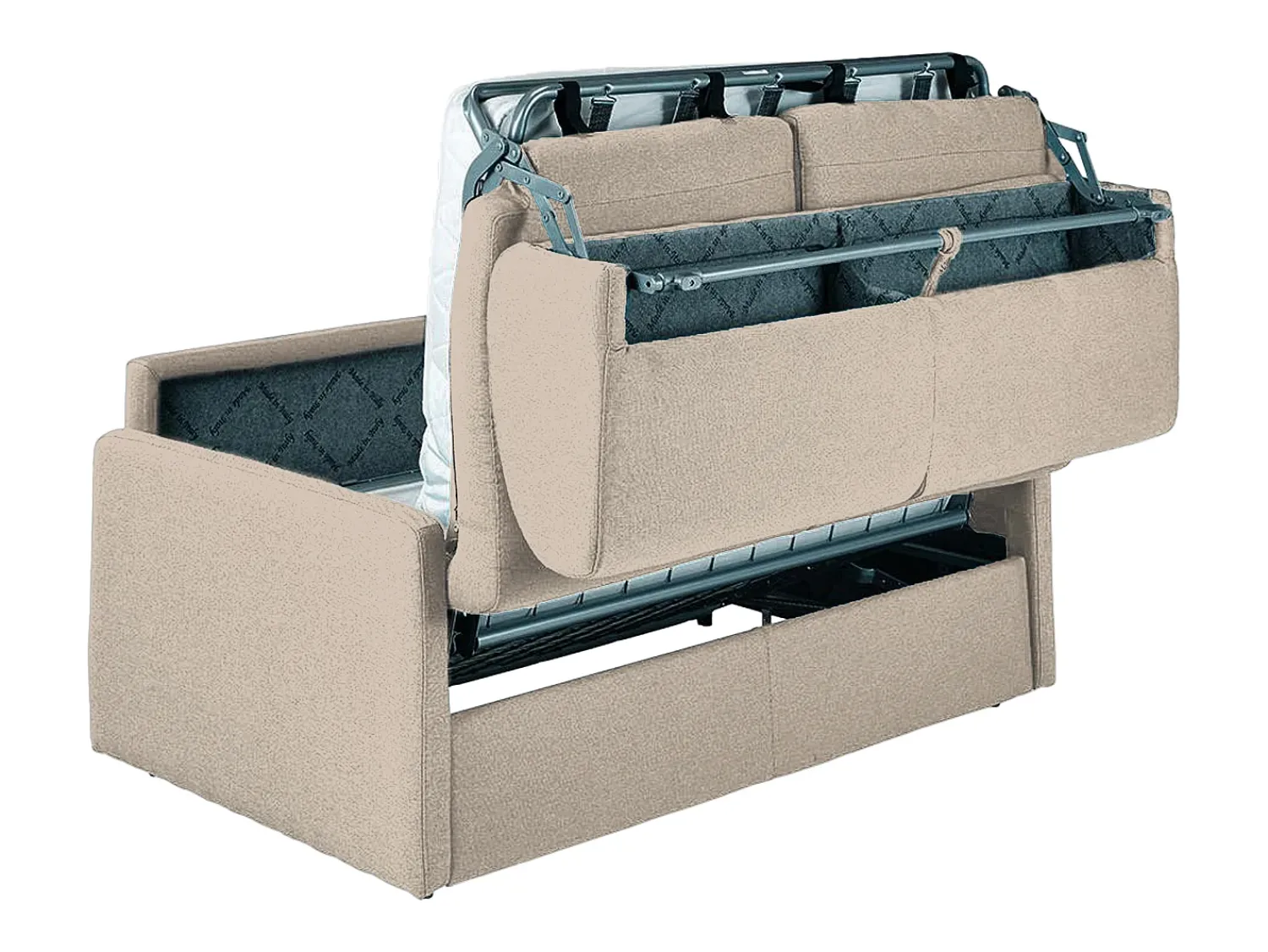 Best Vente-unique Sofá cama 2 lugares rapidamente convertível 18 cm tecido cinzento CALIFE Bege