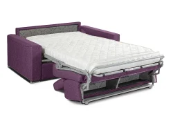 Sofá*Vente-unique Sofá cama 3 lugares rapidamente convertível em tecido Cinza VIZIR Violeta