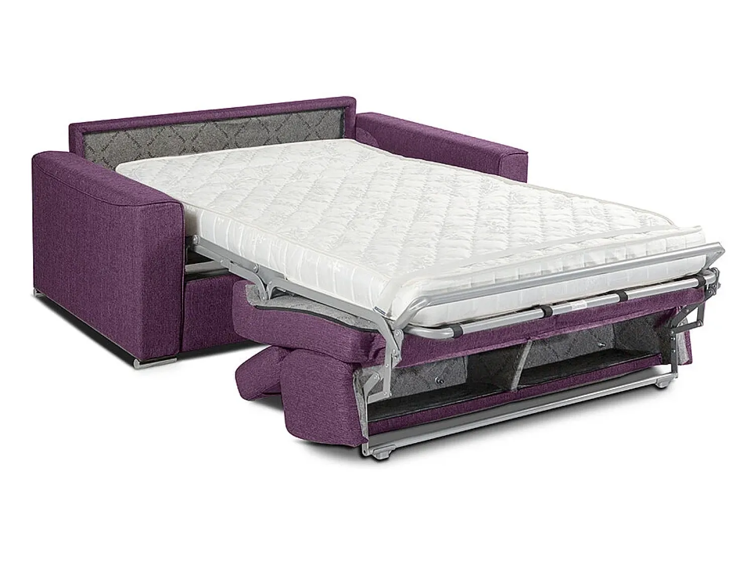 Sofá*Vente-unique Sofá cama 3 lugares rapidamente convertível em tecido Cinza VIZIR Violeta