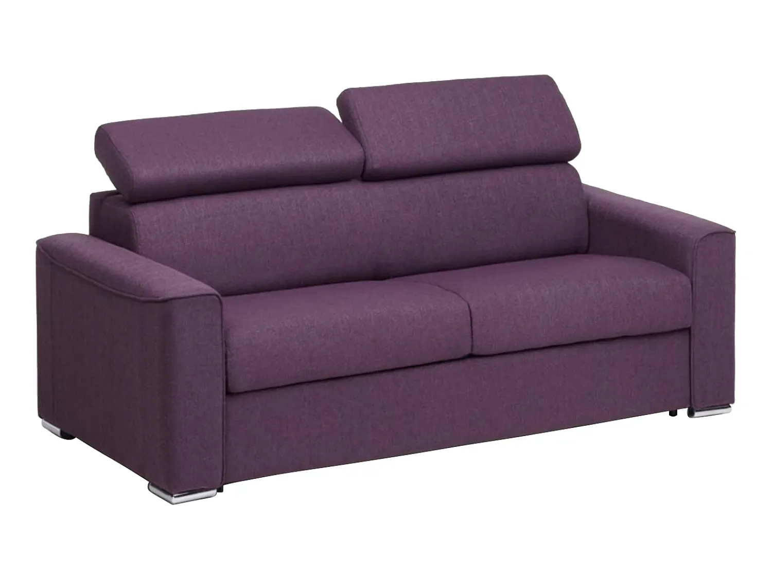 Sofá*Vente-unique Sofá cama 3 lugares rapidamente convertível em tecido Cinza VIZIR Violeta