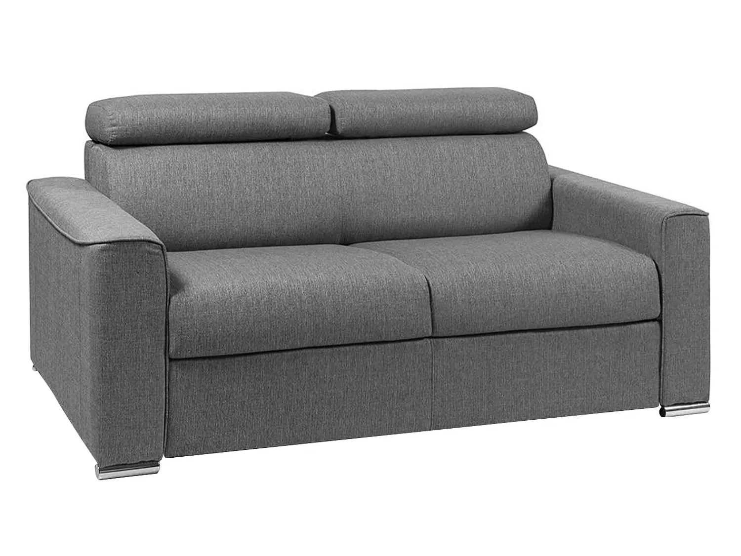 Sofá*Vente-unique Sofá cama 2 lugares rapidamente convertível em tecido VIZIR Cinzento