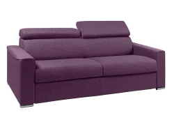 Best Vente-unique Sofá cama 4 lugares rapidamente convertível 18 cm tecido cinzento VIZIR Violeta