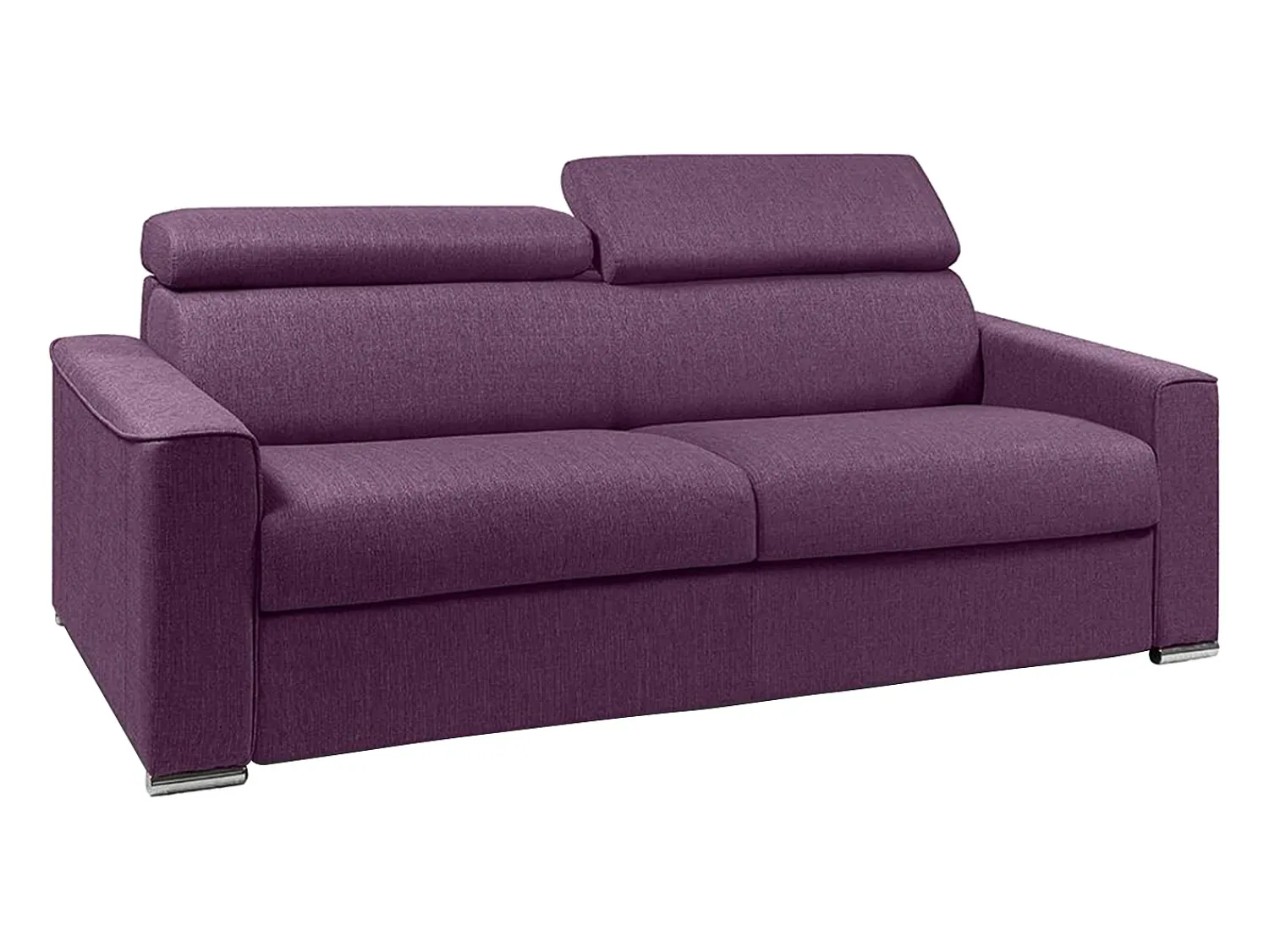Best Vente-unique Sofá cama 4 lugares rapidamente convertível 18 cm tecido cinzento VIZIR Violeta