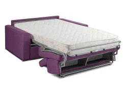 Best Vente-unique Sofá cama 4 lugares rapidamente convertível 18 cm tecido cinzento VIZIR Violeta
